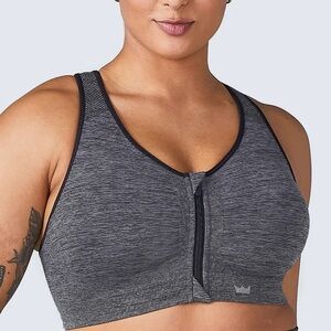 SHEFIT Women's Lounge Heathered Black and Grey Sports Bra